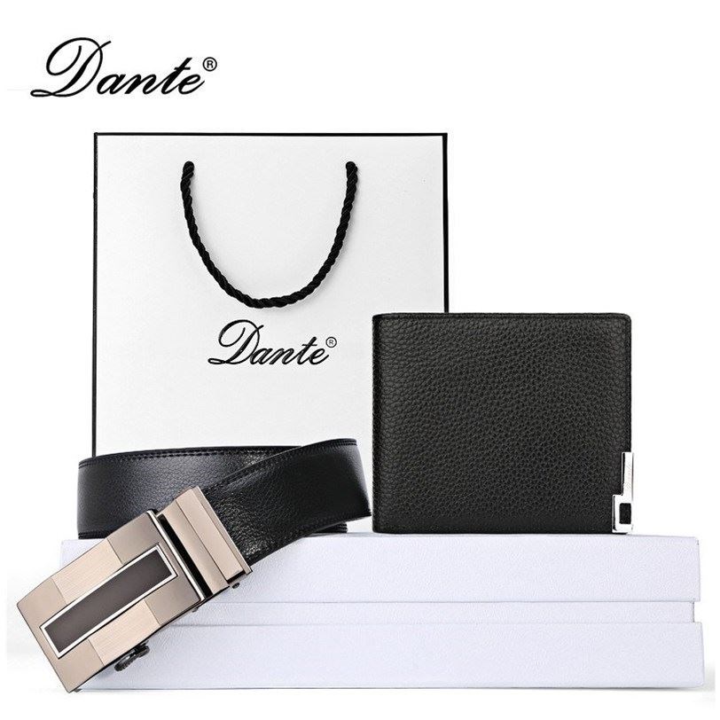 men belt and wallet set cow genuine leather suit father gift