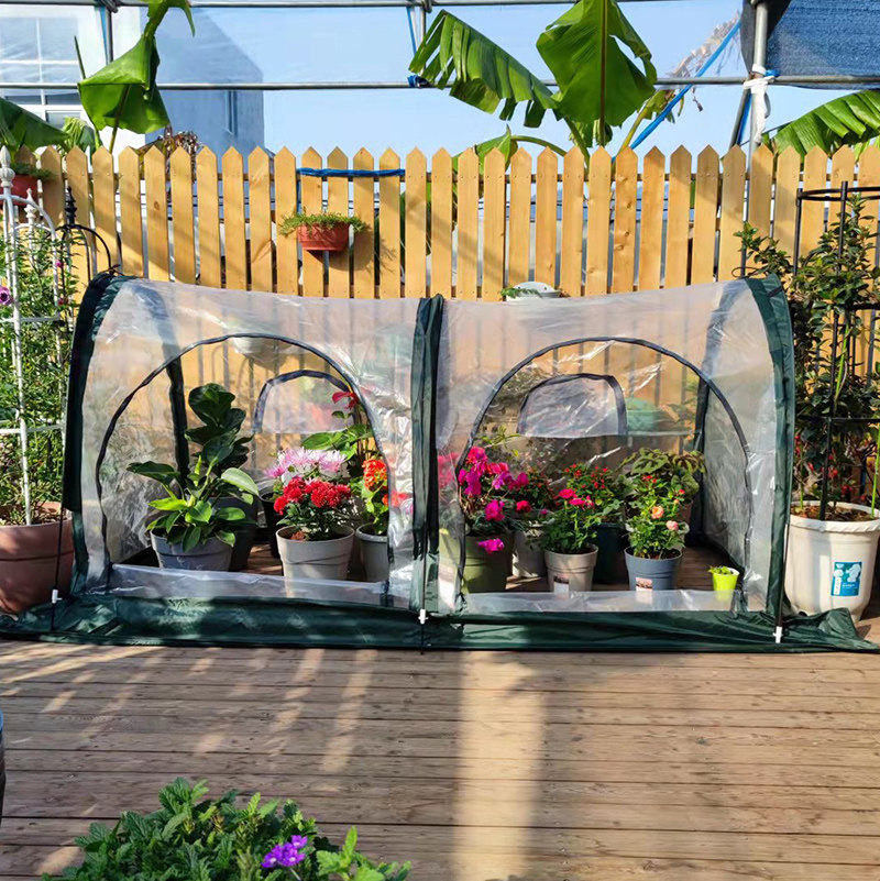 新款 多肉花房种菜可折叠pe隧道暖房花房大棚保温防雨 江浙沪包邮