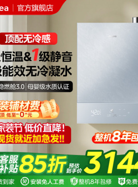美的无冷感M10Amax小西梅燃气热水器1级恒温家用天然气16升零冷水
