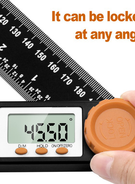 4in1橙色头数显角度r尺水平尺万向水准仪木工多用途量具手工测量