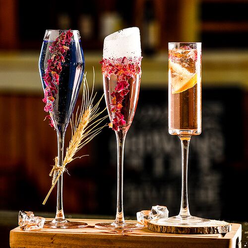 Gold Trim Champagne Flute Glasses Cocktail Glasses Elegantly