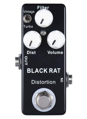 Mosky Black RAT Distortion Mini Guitar Effect Pedal with tr