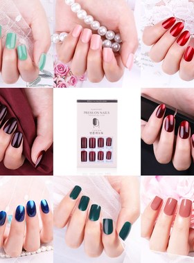 12PCS Reusable Fake Nail Decoration Tips With Sticker for L