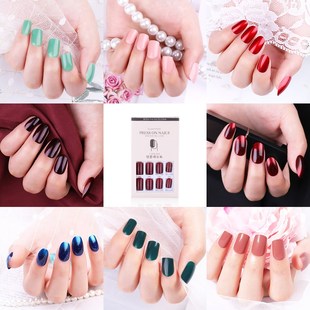 12PCS Reusable Fake Nail Decoration Tips With Sticker for L