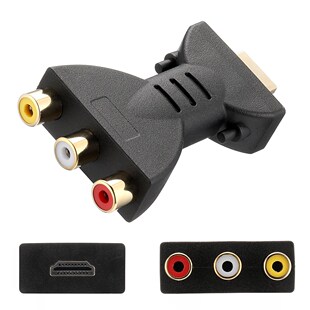 2pcs Adapter HDMI Klinke Stecker auf 3 Cinch Chinch Buchse