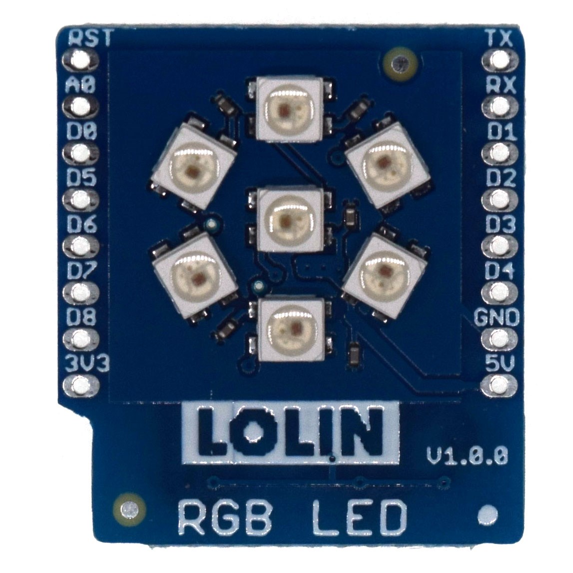 RGB LED Shield V1.0.0 for  (WEMOS) D1 mini WS2812B 3535