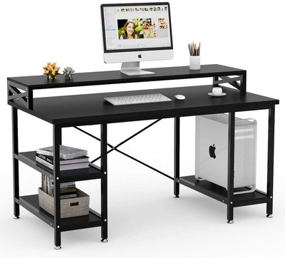 Tribesigns Computer Desk with Storage Shelves, 55 inch Large