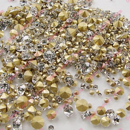 SS5 SS38 Crystal Clear Mix Size About 500Pcs Nail Art Point