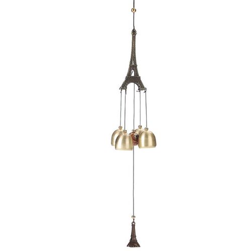 3 Copper Bells Wind Chimes Holiday Ornats 43cm Living Yard D