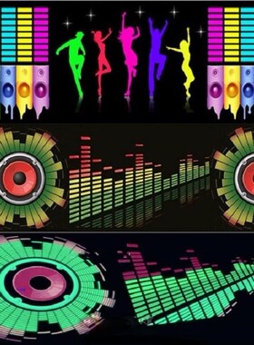 For Car Rear Glass LED Sound Activated Equalizer Car Neon EL