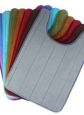 -Shaped Memory Foam Bath Mats Tet Mat Bathroom Coral Fleece