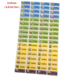 100PCS Cartoon Frog Pattern Custom Name Sticker Waterproof