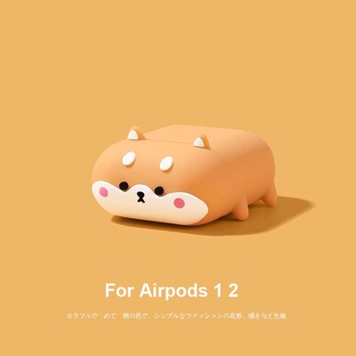 3D Cute Corgi Cover For Apple Airpods 1 2 Case Earphone Sil