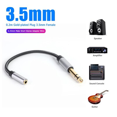 6.35mm to 3.5mm Male to Feamle Audio Cable Adapter Stereo A