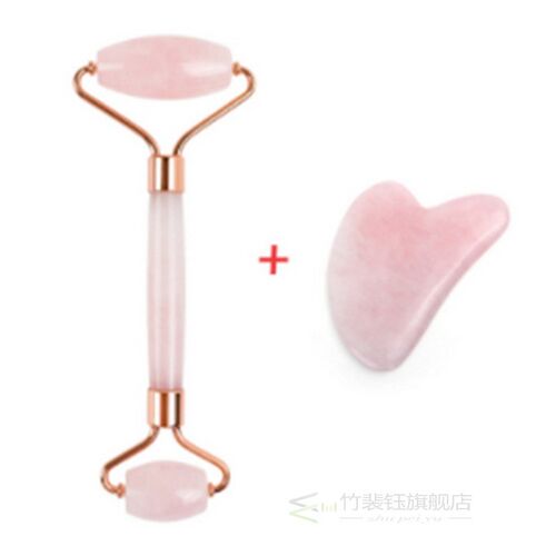 Quartz Jade Roller Heart Guasha Scraping Board Slimming Face