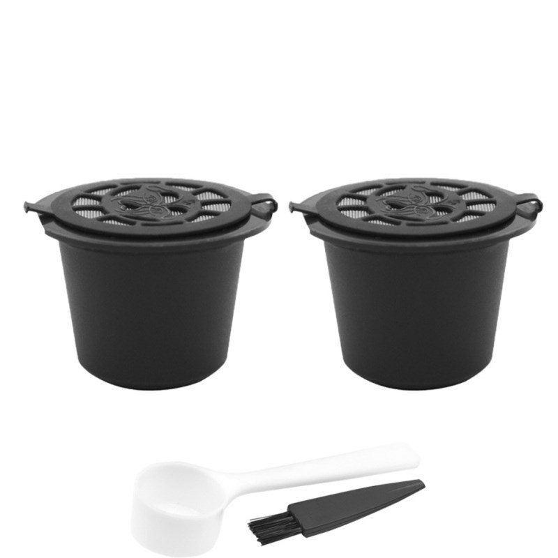 1/6PCS Reusable Nespresso Coffee Capsules  With Spoon Brush