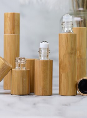 Portable Bamboo Wood Bottle Perfume Empty Oil Bottle Stainl