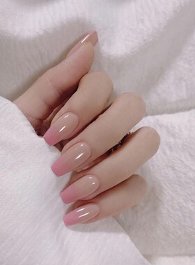 24PCS/box Gradient Color Ballet Med Length Fake Nails press