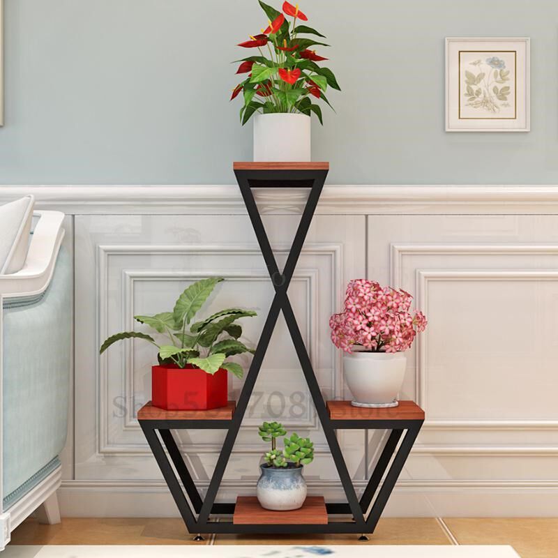 simple modern multi-layer wrought iron flower stand floor-st