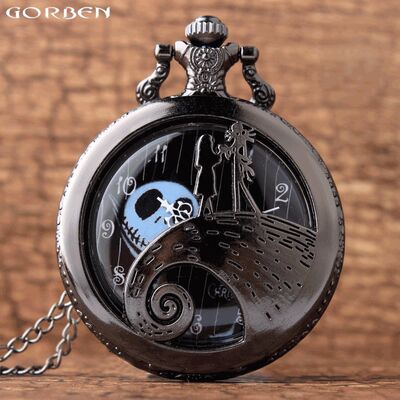 Skeleton Pocket Watch Vintage Tim Burtons Nightmare Before