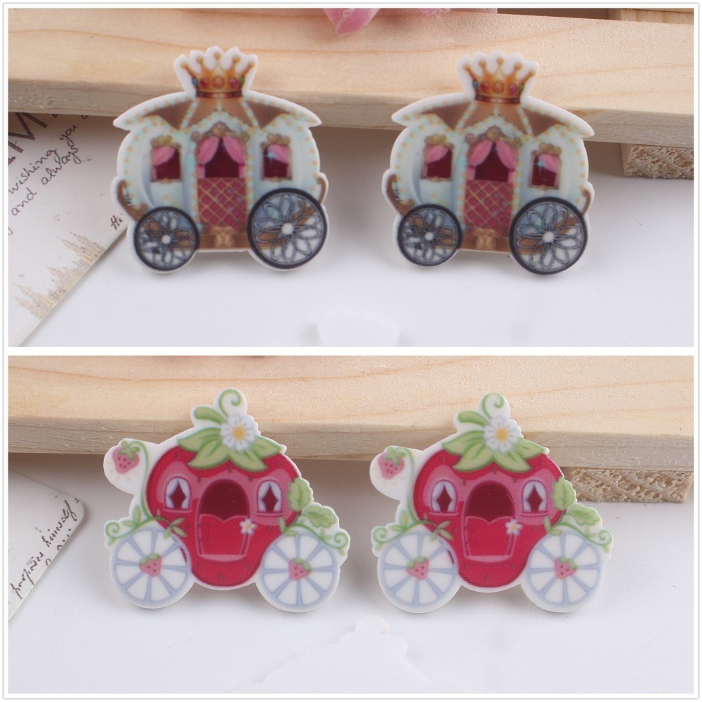 10pcs/lot   flat back resin planar pumpkin cart strawberry