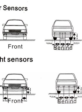 4 Sensors Buzzer Car Parking Sensor System with Audible Alar