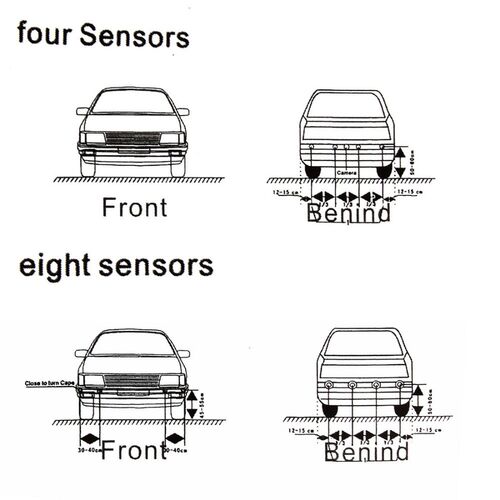 4 Sensors Buzzer Car Parking Sensor System with Audible Alar