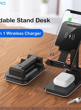 2 in 1 Wireless Charger Stand Adjustable Phone Holder 10W Q