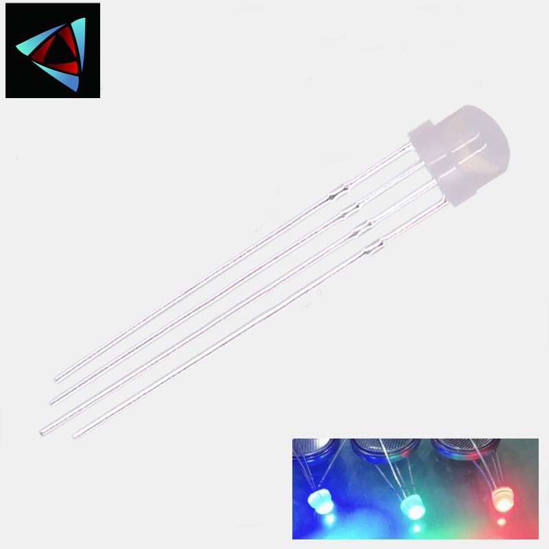 36 pcs = Full colors Diffused RGB LED, 5mm 4.8mm Straw Hat ,