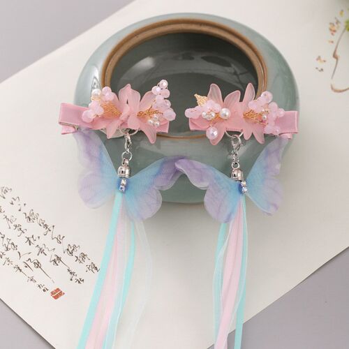 1Pair Super Fairy Girls Hair Pin Butterfly Shape Cute Tasse
