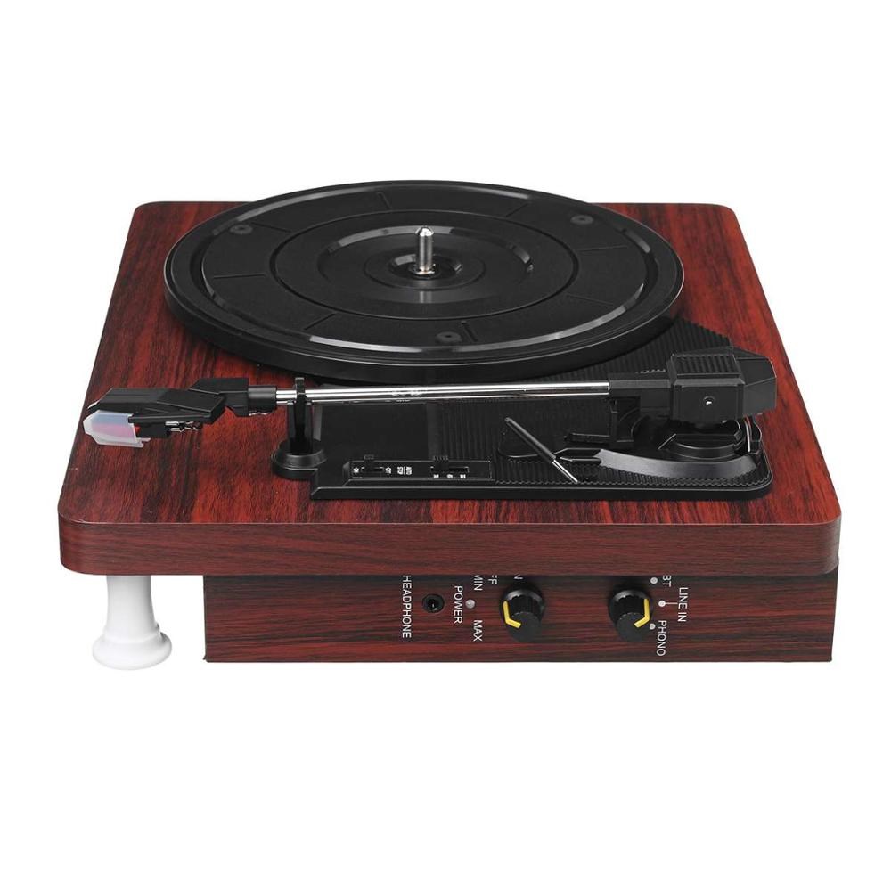 MDY-1305-1 Wood Color Record Retro Player Portable Audio Gra