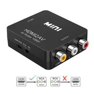 1080P Mini HDMI to VGA to RCA HDMI2AV Composite Adapter Con