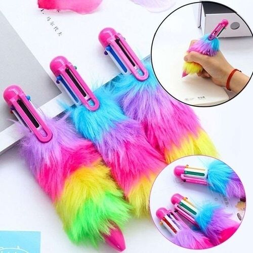 6 Colors Ballpoint Pen School Office Supplies Kawai Plush W
