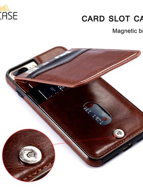 KISSCASE Vertical Flip Card Holder Leather Case For iPhone