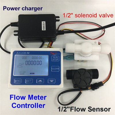 Water Flow Quantitative Controller set LCD Display + Solenoi