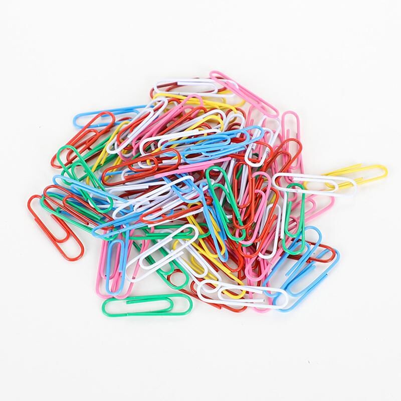 100pcs / set of 28mm colorful paper clips paper clips notes