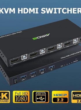 18Gbps 4K 60Hz ltra HD Metal Case 4 Input 1 Output KVM Switc