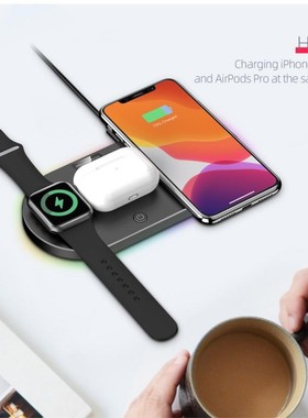 15W Qi Fast Charger Dock Station Pad 3 In 1 Wireless Chargi