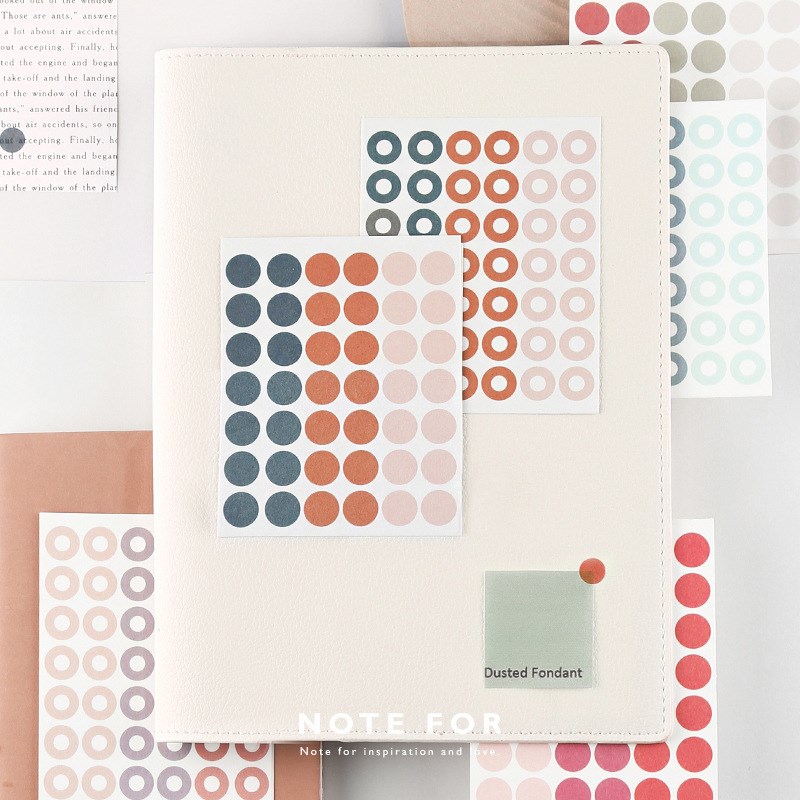 SIXONE 3 Sheets Hand Account Decoration Sticker Solid Color