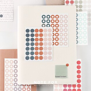 SIXONE 3 Sheets Hand Account Decoration Sticker Solid Color
