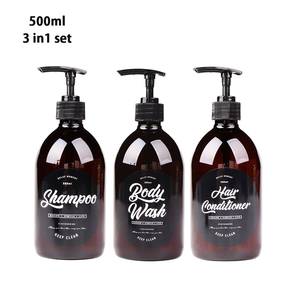 3 in 1 set Soap Dispenser for Shampoo Body Wash Hair Conditi