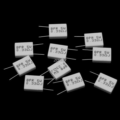 10 pcs 0.33/0.1/0.22R Ohm 5 W 5% Cement Resistor Non-Inducti