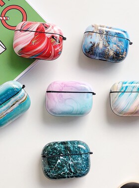 Watercolor Marble IMD Silicone Earphone Case For AirPods Pr