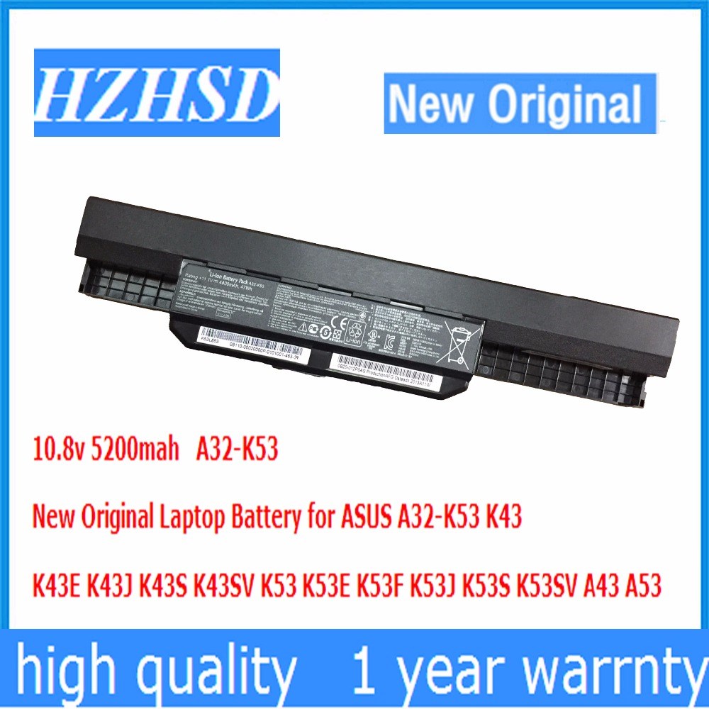 10.8v 5200mah New Original A32-K53 Laptop Battery for ASUS K