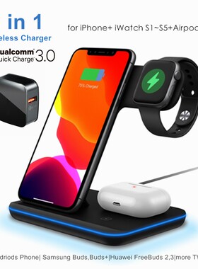 3 in 1 Wireless Charging Stand For Apple Watch 5 4 3 2 For