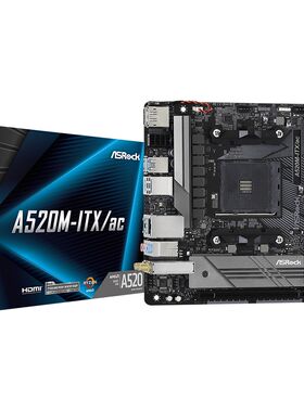 ASRock Super Alloy A520M ITX/ac Desktop Motherboard A520 So