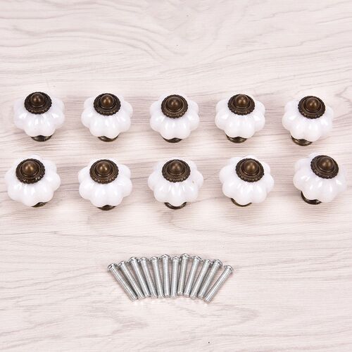 10pcs Vintage Furniture Handle Door Knobs Drawer Cupboard Ki