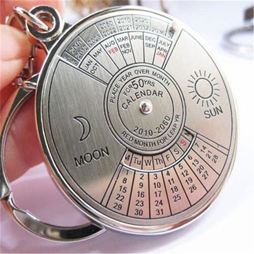 Creative Gifts Perpetual Calendar Keychain Metal 50 Years C