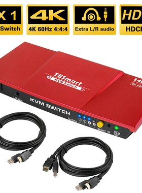 TESmart HDMI 4K@60Hz Ultra HD 2x1 HDMI KVM Switch 3840x2160