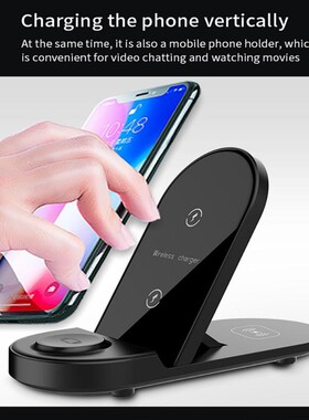 Universal  Portable 15w Charger Stand 3 In 1 Wireless Charg